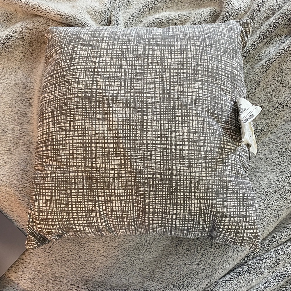 NWOT target grey and white throw pillow